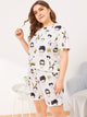 Plus Figure Print Pajama Set