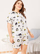 Plus Figure Print Pajama Set