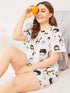 Plus Figure Print Pajama Set