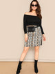 SHEIN Plus Contrast Sideseam Snakeskin Skirt