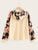 Plus Floral Raglan Sleeve Drawstring Hoodie