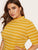 Plus Mock Neck Striped Rib-knit Dress