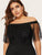 Plus Off Shoulder Contrast Mesh Mermaid Dress