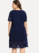 Plus Laser Cut Scallop Edge Tunic Dress