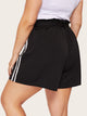 Plus Striped Tape Side Belted Shorts