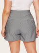 Plus Striped Button Front Shorts