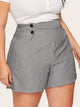 Plus Striped Button Front Shorts