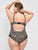 Plus Contrast Lace Leopard Teddy Bodysuit