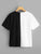 Plus Letter Embroidered Figure Print Colorblock Tee