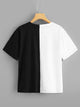 Plus Letter Embroidered Figure Print Colorblock Tee