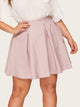 Plus Zip Back Solid Skirt