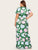 Plus Floral Print Surplice Front Ruffle Dress