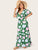 Plus Floral Print Surplice Front Ruffle Dress