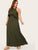 Plus Button Keyhole Back Ruffle Maxi Dress