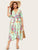 Plus Floral Print Wrap Tie Side Dress