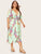 Plus Floral Print Wrap Tie Side Dress