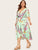 Plus Floral Print Wrap Tie Side Dress