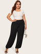 Plus Elastic Waist Pants