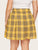 Plus Plaid Button Skirt