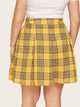 Plus Plaid Button Skirt