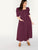 Plus Square Neck Button Front Puff Sleeve Maxi Dress