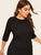  Plus 3/4 Sleeve Solid Pencil Dress