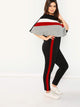 Plus Colorblock Chevron Top & Contrast Side Leggings Set