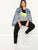 Plus Colorblock Chevron Top & Contrast Side Leggings Set