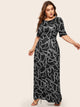 Plus Chain Print Maxi Dress