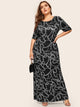 Plus Chain Print Maxi Dress