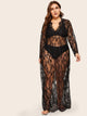 Plus Floral Lace Dress With Thong