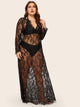 Plus Floral Lace Dress With Thong