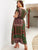 Plus Tribal Print Knot Cuff Surplice Front Dress