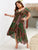 Plus Tribal Print Knot Cuff Surplice Front Dress