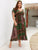 Plus Tribal Print Knot Cuff Surplice Front Dress
