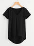 Plus V-neck Dip Hem Tee