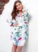 Plus Floral Print Wrap Tie Side Dress