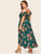 Plus Tulip Hem Ruffle Trim Floral Print Dress