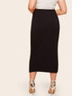 SHEIN Plus Slim Fitted Solid Skirt