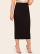 SHEIN Plus Slim Fitted Solid Skirt