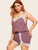 Plus Contrast Lace Pajama Set