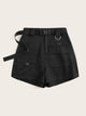 Plus Pocket Solid Shorts