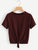 Plus Knot Front Rib-knit T-shirt