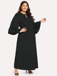 Plus Tie Neck Bell Sleeve Maxi Dress