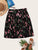 SHEIN Plus Paperbag Waist Floral Print Belted Skirt