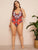 Plus Paisley Print Open Back One Piece Swimwear