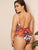 Plus Paisley Print Open Back One Piece Swimwear