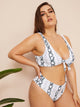 Plus Snakeskin Knot Top With High Waist Bikini