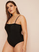 Plus Spaghetti Strap One Piece Swimwear