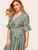  Plus Flounce Sleeve Wrap Belted Floral Maxi Dress